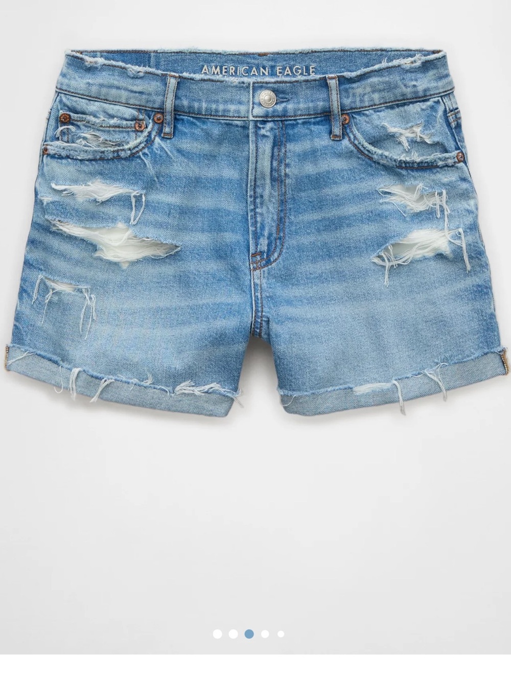 American Eagle Outfitters Medium Blue Distressed Denim Jean Shorts